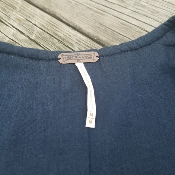 Vintage Temperance Navy Blue Quilted Jewelled Blazer, Size M - Picture 11 of 12